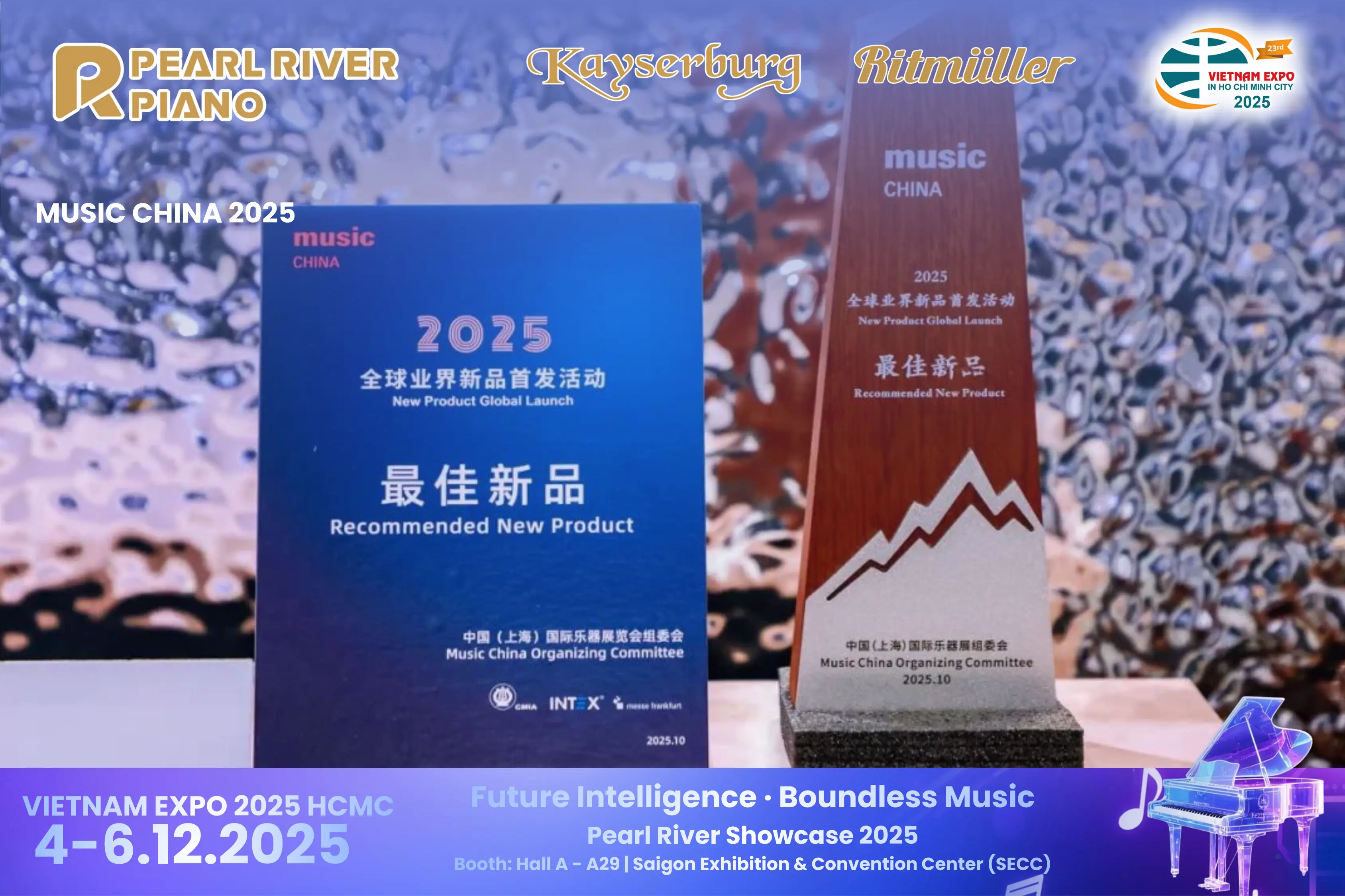 Hybird Piano Pearl River DQ100 Intelligent Crossover Piano – Model được vinh danh trong hạng mục “Sản phẩm Mới Xuất sắc Nhất Năm” tại Music China 2025 sẽ lần đầu xuất hiện ở Việt Nam tại “Future Intelligence, Boundless Music – Pearl River Showcase 2025” – Vietnam Expo HCMC 2025